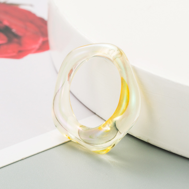 Korea Transparentes Neues Transparentes Resin Color Ring Set display picture 7