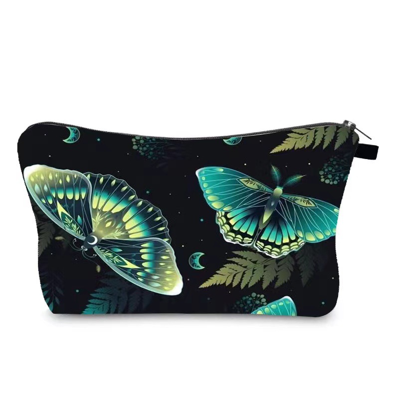 Transfronterizo Amazon nuevo maquillaje pintado bolsa de impresión de lino impermeable doble cara bolsa de almacenamiento