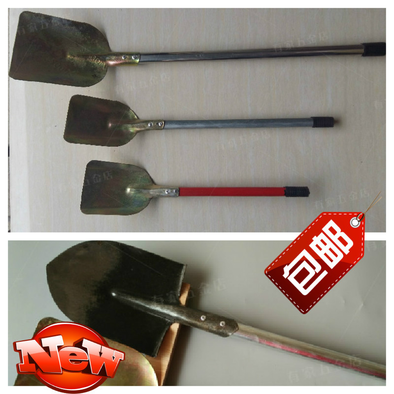 农用小号长柄平口尖头铁锨铲子钢锨户外园林种花铁锹铁锨挖土铲