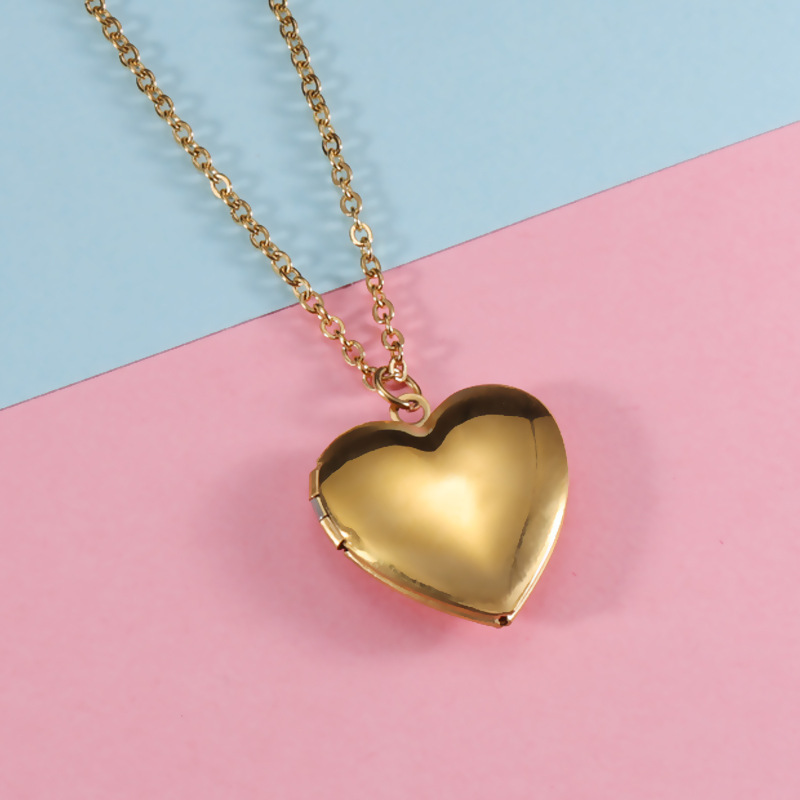 Fashion Heart Shape Stainless Steel Plating Pendant Necklace 1 Piece