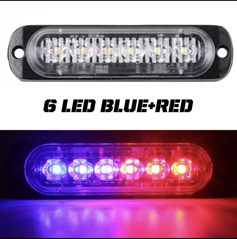 Luz de advertencia del coche luz intermitente motocicleta camioneta 12-24V Universal 6LED ultrafino señal lateral luz intermitente