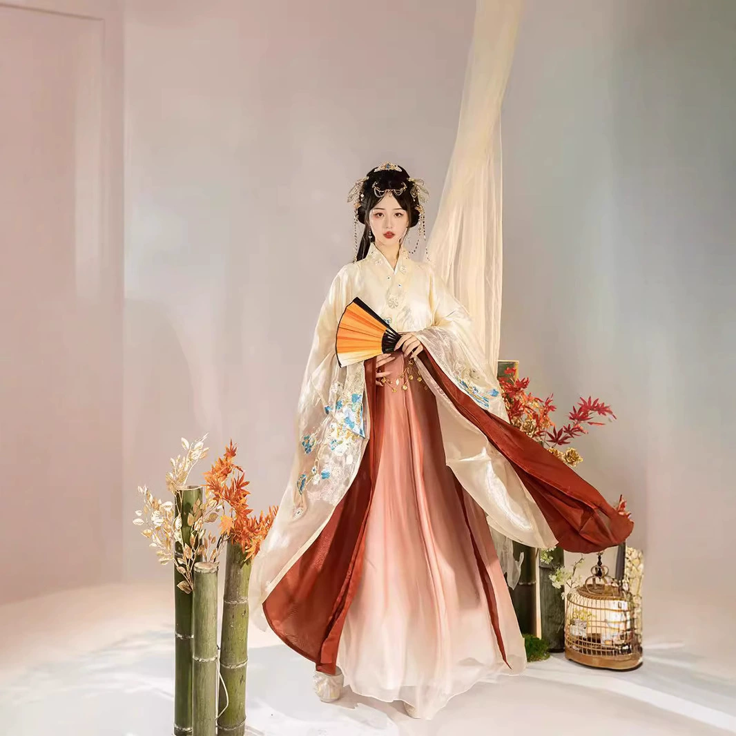 Фиолетовая одежда Ханьфу, женщина Лан Яо, Вэй Цзиньфэн, воротник, рукава, южные и северные династии