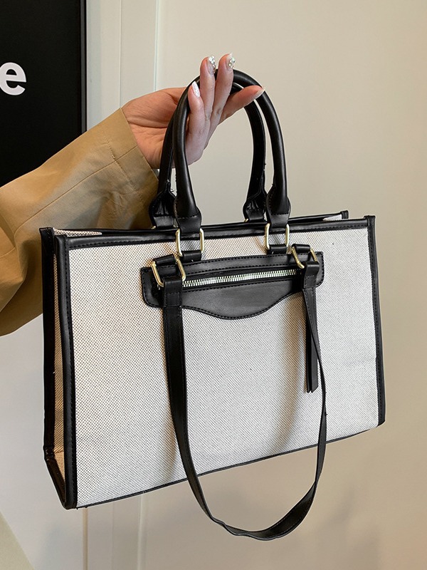 Bolsa de mano de comercio exterior transfronterizo mujer 2024 nuevo lino color retro ocio viaje bolsa de hombro de gran capacidad