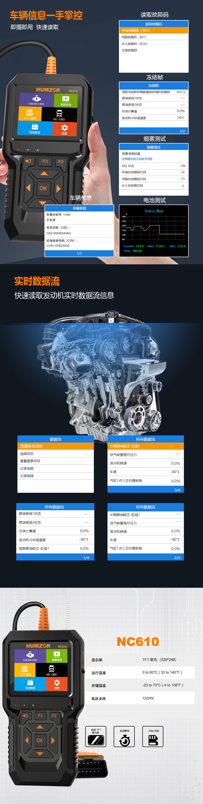 Car Obd Engine Fault Diagnostic Instrument Fault Light Clearing Multi-Function Decoder Annual Inspection Pre-Audit
