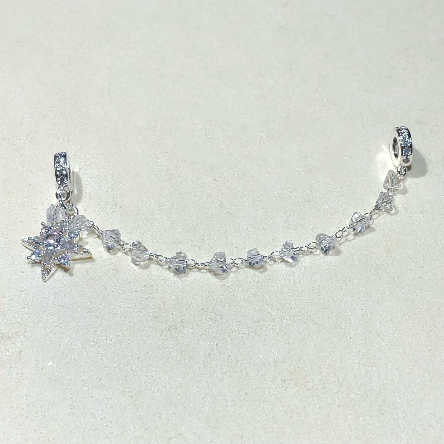 14K Gold-Filled High Color Retention Crystal DIY Accessories Four-Pointed Star Pendant Zircon Chain Bead Bracelet Handmade Beads