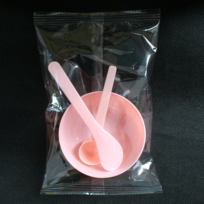 Beauty mask bowl Individual packaging cosmetic spa tools three-piece plastic bowl Mixing stick measuring scale spoon