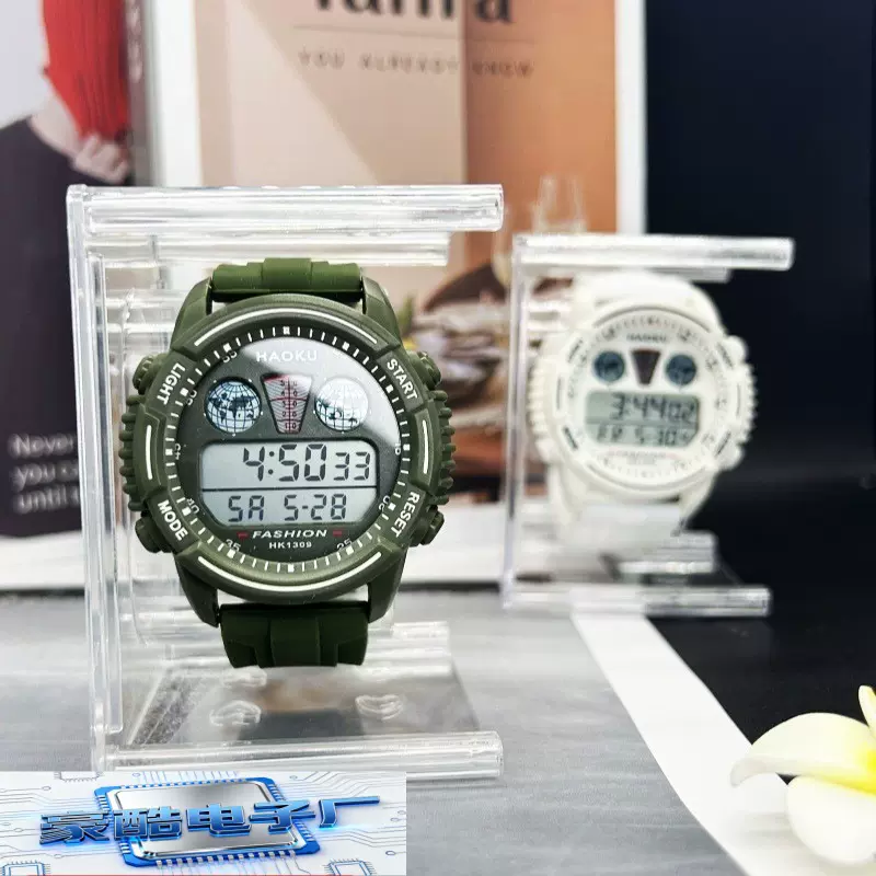 盒装科技感户外电子表多功能运动青少年计时学生手表防水大表盘