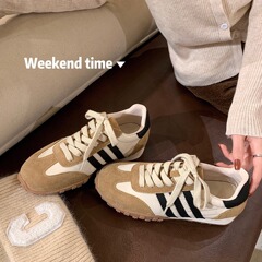 【グレープママと同じスタイル】美高女子学生～配色厚底カジュアルスポーツシューズ女性用デイリーシューズアガムシューズ