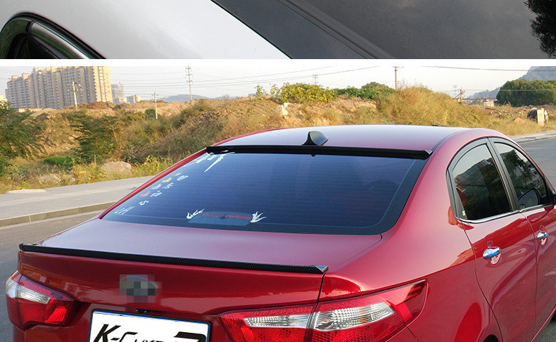 Car mini small tail trunk modification universal fixed wind wing non-perforated roof carbon fiber pattern decorative tail wing