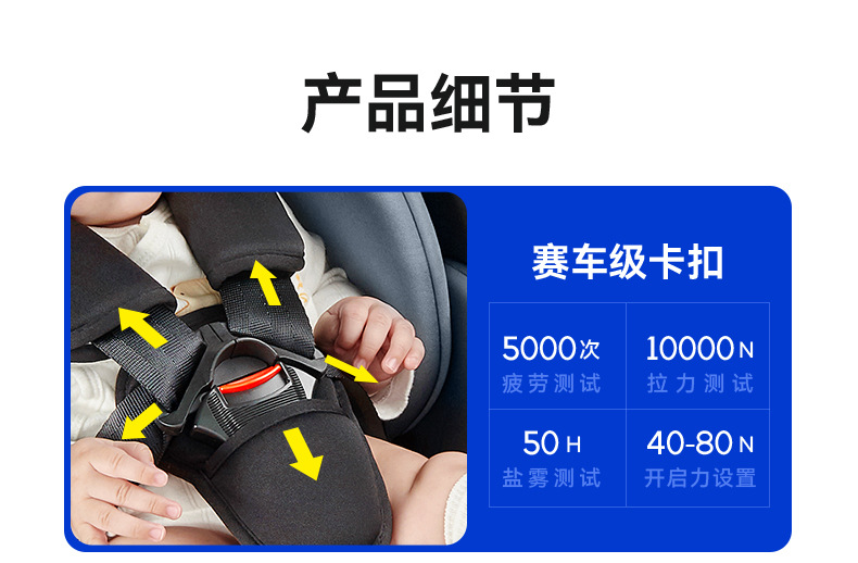 Anti-rollover car child safety seat support leg car 0-4-12 years old 360 degree rotating baby