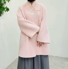 韶华若锦 2025重工刺绣新中式国风气质高级小众双面手缝羊毛大衣