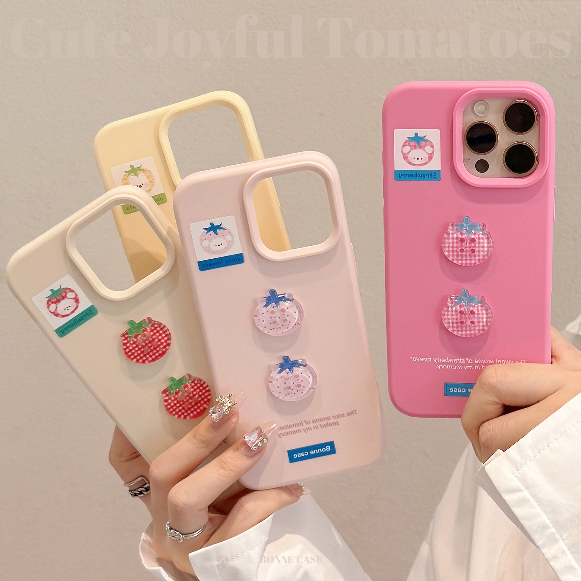 Funda de silicona suave para iPhone 16, compatible con iPhone 15 Pro Max, diseño de tomate tridimensional, para iPhone 14, 13, 17