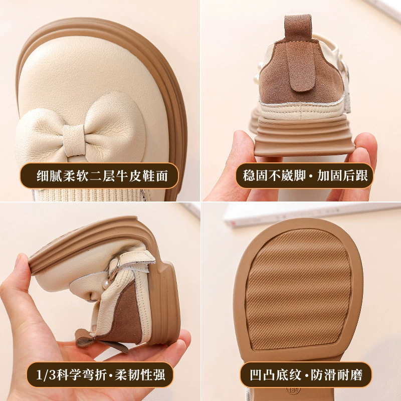 Children's footwear for princess girl's, shoes for leather shoes, genuine leather, 2023 collection, autumn