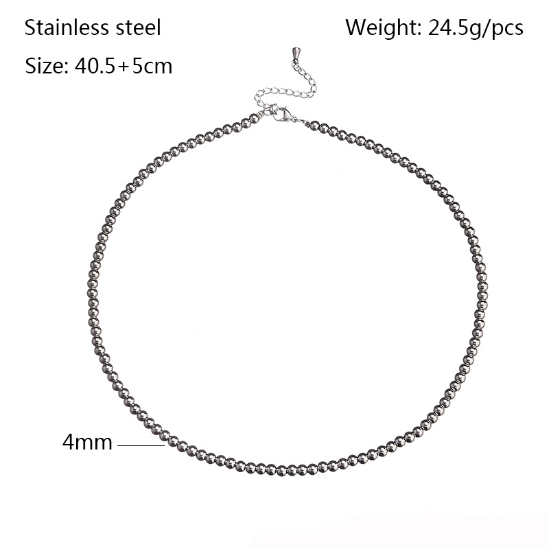 Modern Style Round Stainless Steel Necklace display picture 16