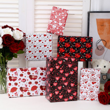 亚马逊热卖心形印花包装纸情人节礼盒包装纸节日礼物包装纸批发
