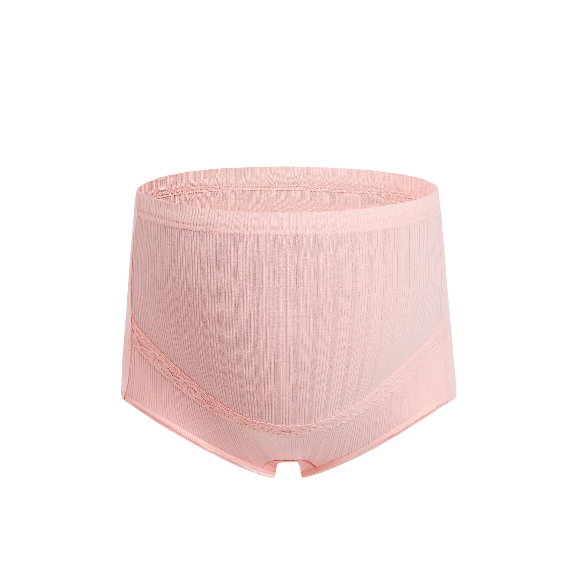 Las mujeres embarazadas ropa interior más tamaño transpirable cintura alta abdominal ajustable embarazo acanalado alto estiramiento encaje triángulo ropa interior fabricantes