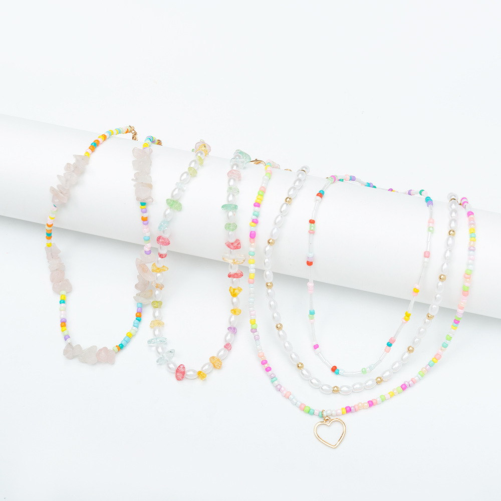 Fashion Simple Style Geometric Alloy Resin Beads Necklace