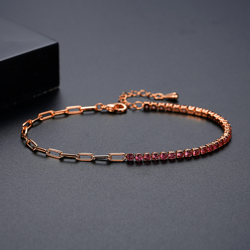 8g Weight Zircon Inlay Material Bracelets Classification Copper Chain Material 1 Piece Quantity Daily Occasion Copper Material Square Pattern Women'S Gender Inlay Design Simple Style Style Simple Style Square Copper Inlay Zircon Bracelets