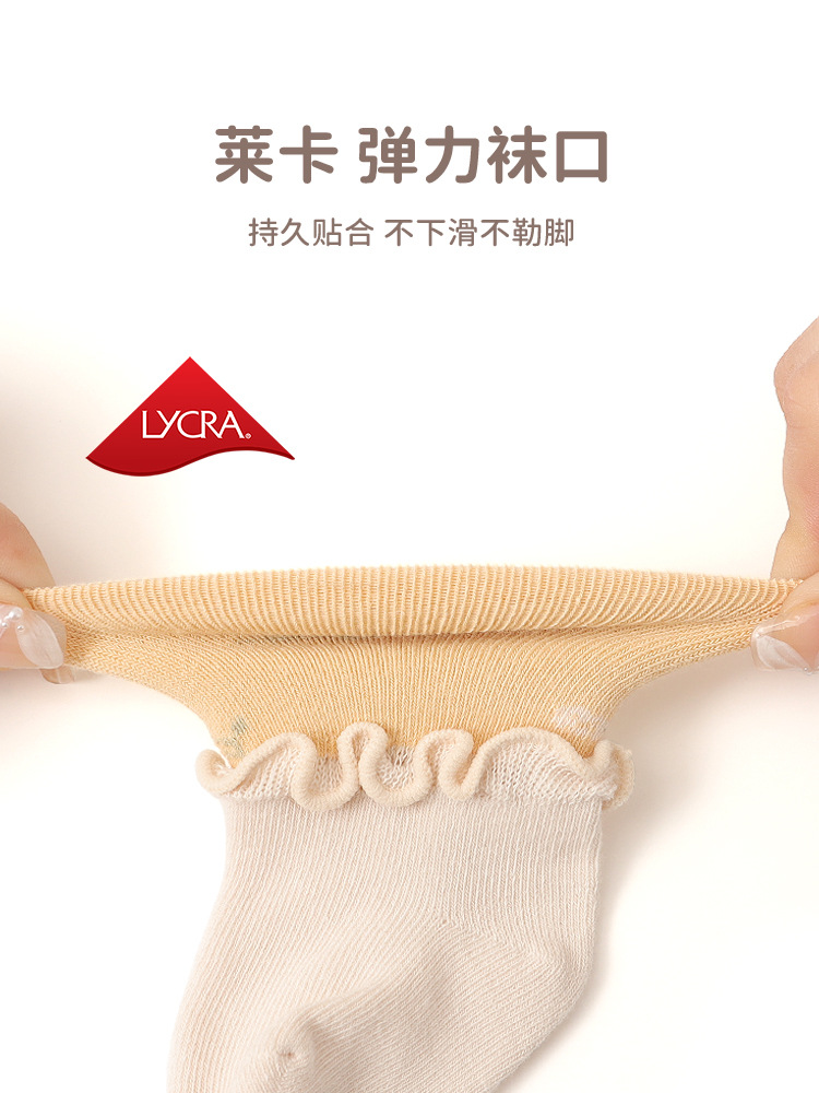 Calcetines para bebé 2024 con bordes con volantes, apertura ancha, sin compresión en las piernas, calcetines hasta la pantorrilla para recién nacidos, calcetines de algodón sin costuras para bebés y niños pequeños.