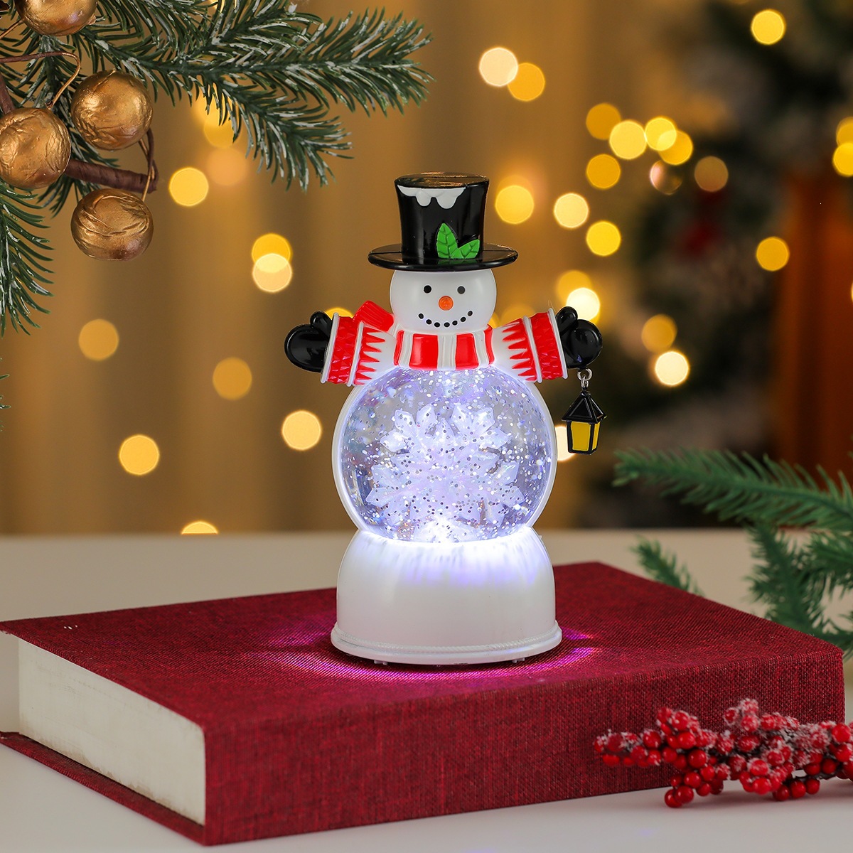 Nueva música de Navidad nieve inyección de agua TV lámpara de noche lámpara de aceite lámpara de caballo decoración de regalos image 16