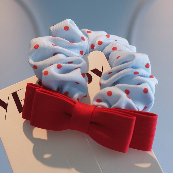 Children's cute bow small intestine hair band high elasticity hair…