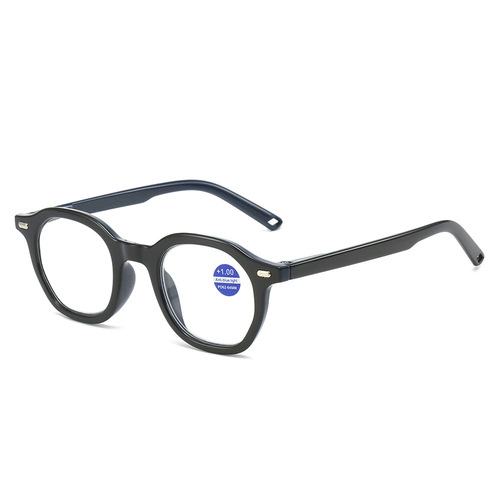 European and American Fashion Anti-blue Light Polygon Reading Glasses for Seniors, Vintage High Definition Factory Wholesale Reading Glasses