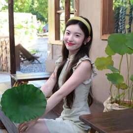 新中式改良国风旗袍绿色盘扣短裙收腰显瘦小飞袖气质连衣裙女夏季