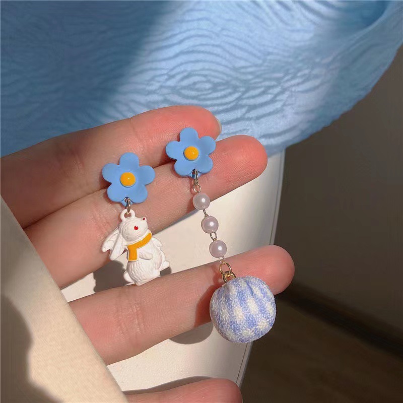 9g Weight Sweet Bear Heart Shape Bow Knot Alloy Tassel Stoving Varnish Drop Earrings