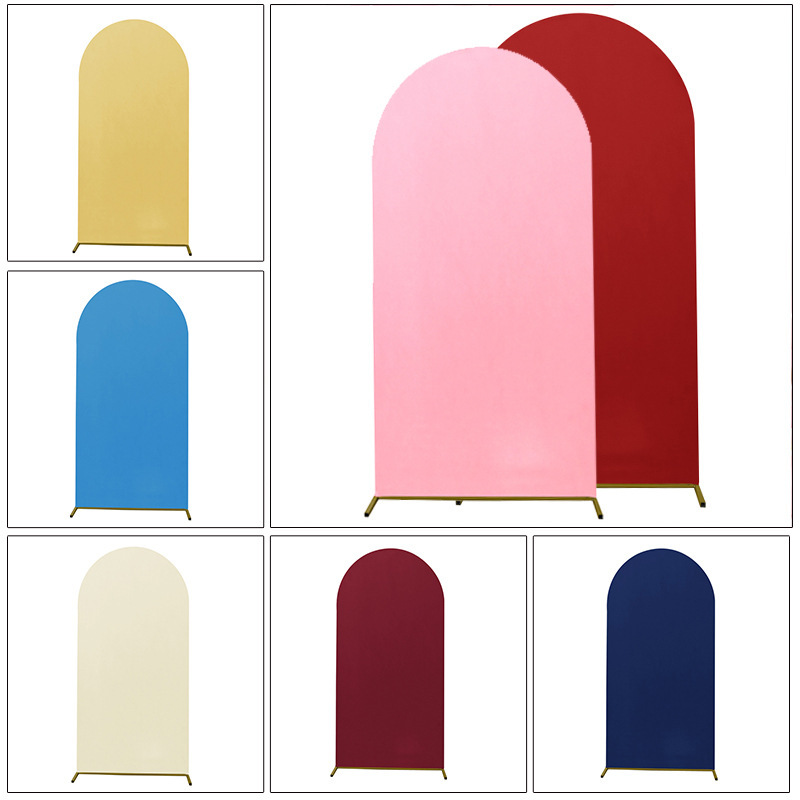 Tela de fondo de boda de arco grande Tela de fondo de fiesta de cumpleaños de alta elasticidad Tela de fotografía Tela de fondo semicircular Tela Puerta de arte