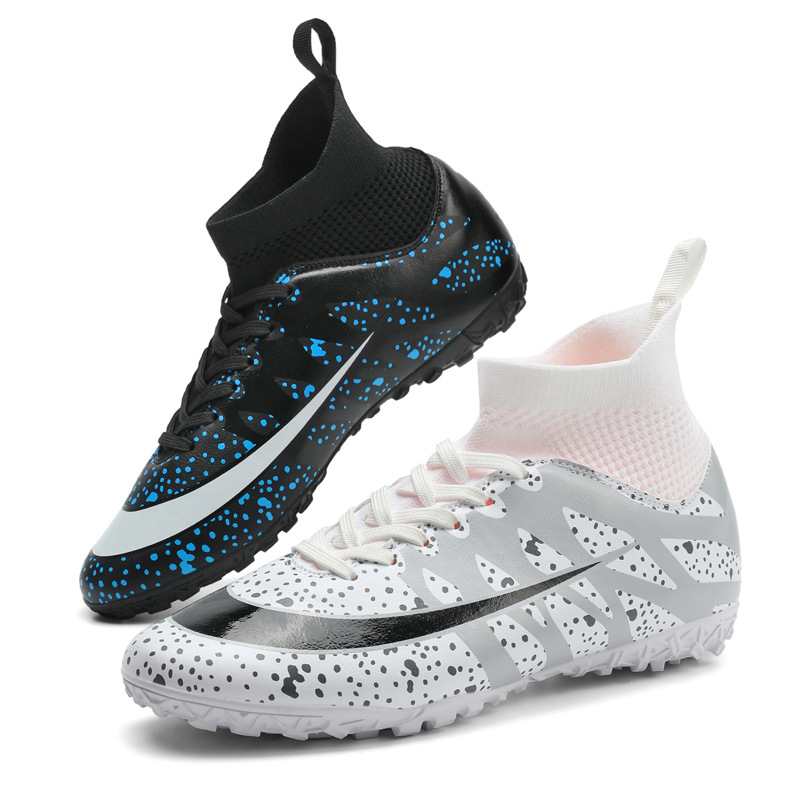 Transfronterizo nuevos zapatos de fútbol hombres y mujeres transpirables de color de Pato Mandarín alto-top largo y corto zapatos de fútbol de uñas hierba más tamaño zapatos de entrenamiento