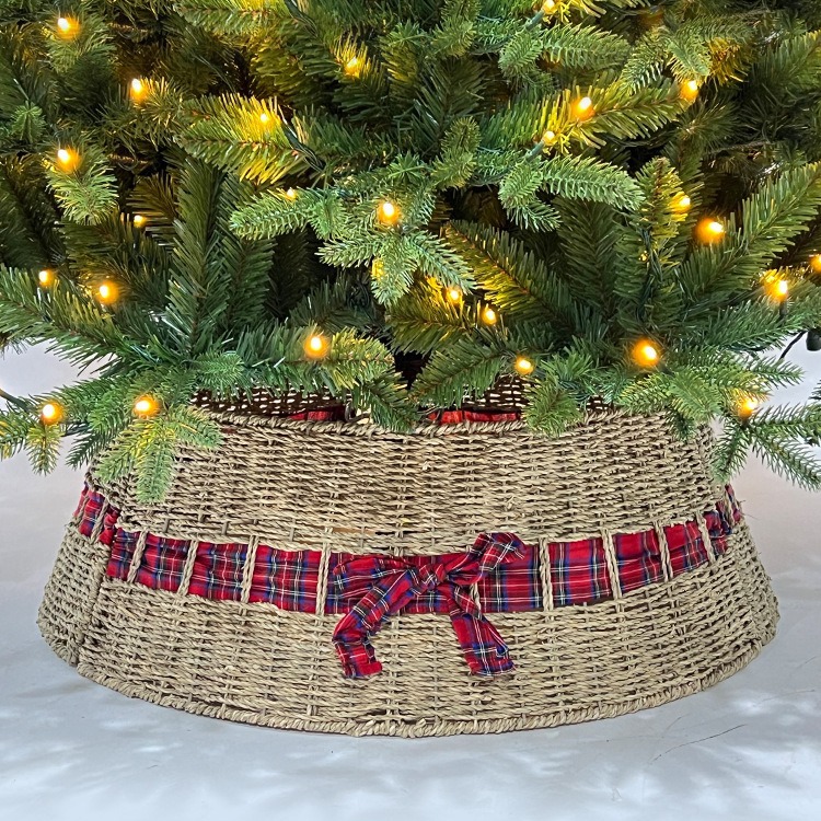 Personalizada transfronteriza árbol de Navidad nórdica base árbol de cerco hecho a mano decoración de falda plegable árbol de Navidad cerco de árbol