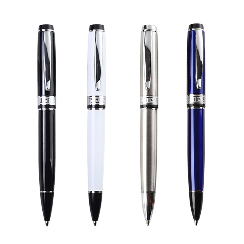 En stock negro bolígrafo metal regalo de negocios de alta gama metal pluma Impresión logotipo publicidad Oficina pluma de aceite