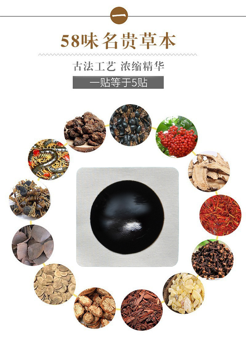 Traditional Cotton Cloth Black Herbal Plaster for Lumbar Neck Knee Joint Support External Use in use