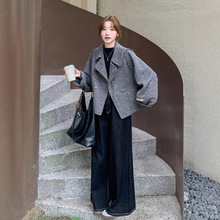 2025秋冬新款韩版设计流苏小香风外套双面羊毛呢大衣短款时尚减龄