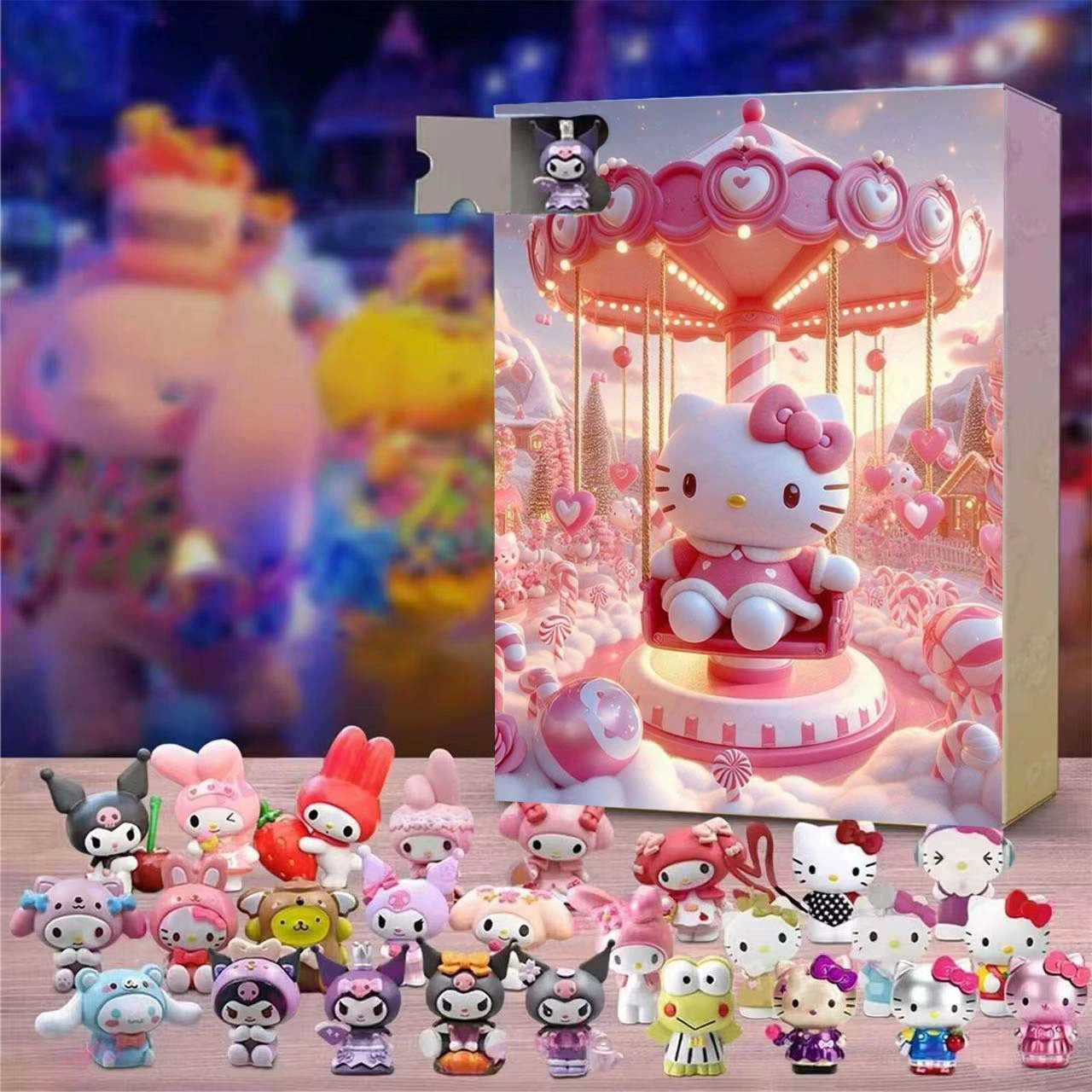 Календарь (Sanrio Hello Kitty), оформление в виде карусели, розовый дизайн, настольный/настенный, лёгкий вес 0,26 кг