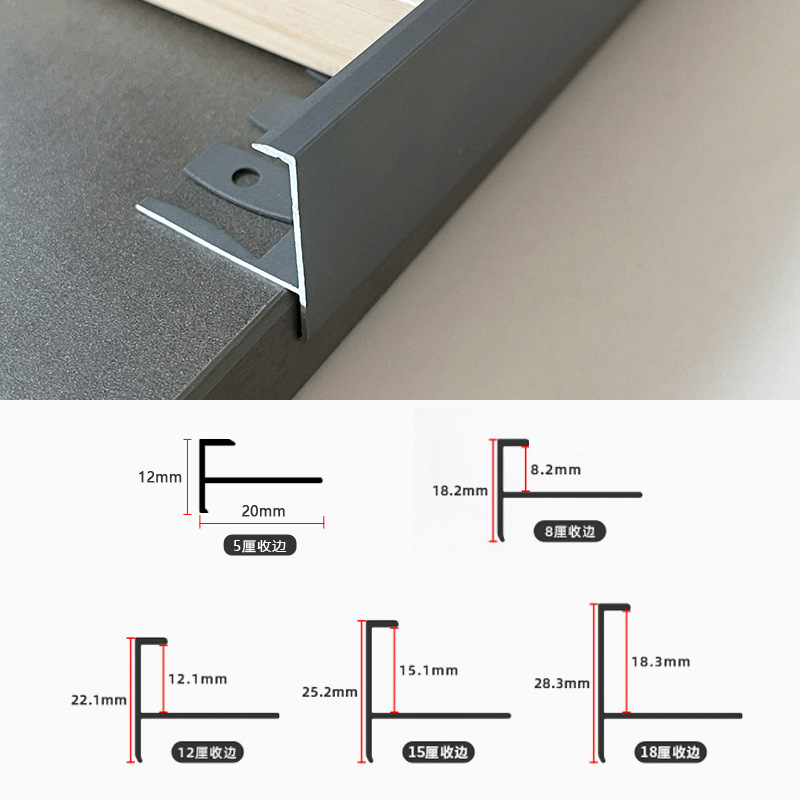 Tipo F de aleación de aluminio flexible borde de escalera de arco circular doblable hueso de pez cerrado image 10