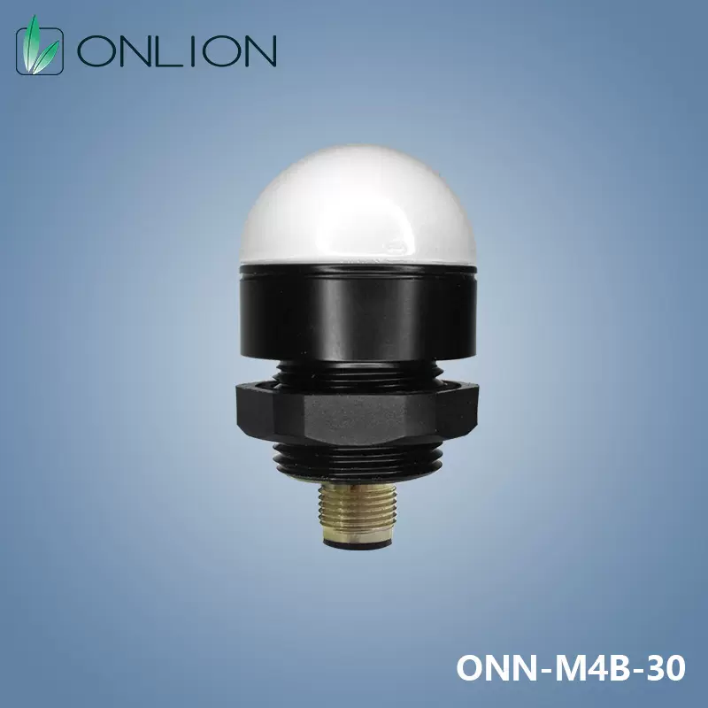 欧恩圆形三色报警灯M4B-30小型指示灯设备警示灯IP67高防护12/24V