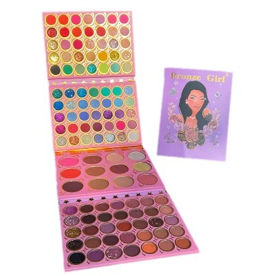 Juego de sombras de ojos europeas y americanas de 117 colores, paleta de maquillaje transfronteriza, mate de alto brillo, multicolor, plegable, artista de maquillaje, sombra de ojos multifuncional