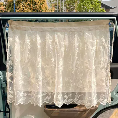 Car curtains | curtain for car interior - suction-cup-lace-flower-single-open-sunshade-curtain