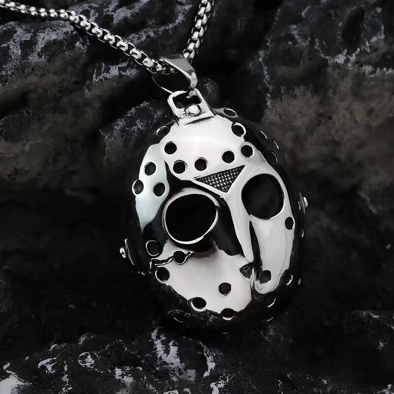 Wang Sheng Mask Necklace European and American Retro Black Friday Jason Pendant Necklace High-grade Color-free Jewelry Wang Sheng Mask Necklace European and American Retro Black Friday Jason Pendant Necklace High-grade Color-free Jewelry