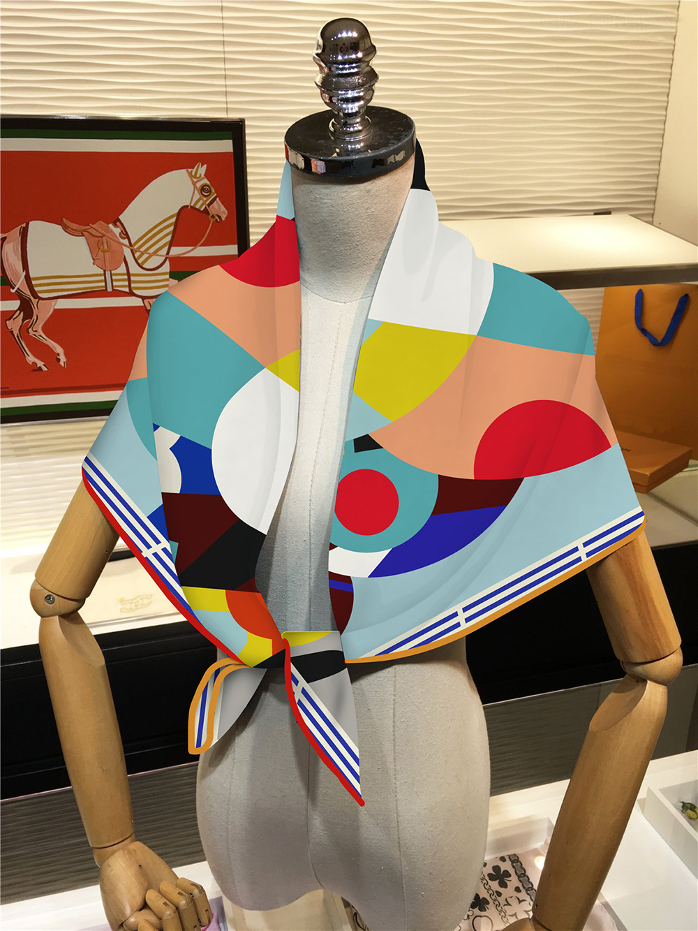 108g Weight Silk Scarf Classification Daily Occasion Human Pattern All Seasons Season Women's Gender Printing Design Casual Style Women's Casual Human Twill Printing Silk Scarf 8