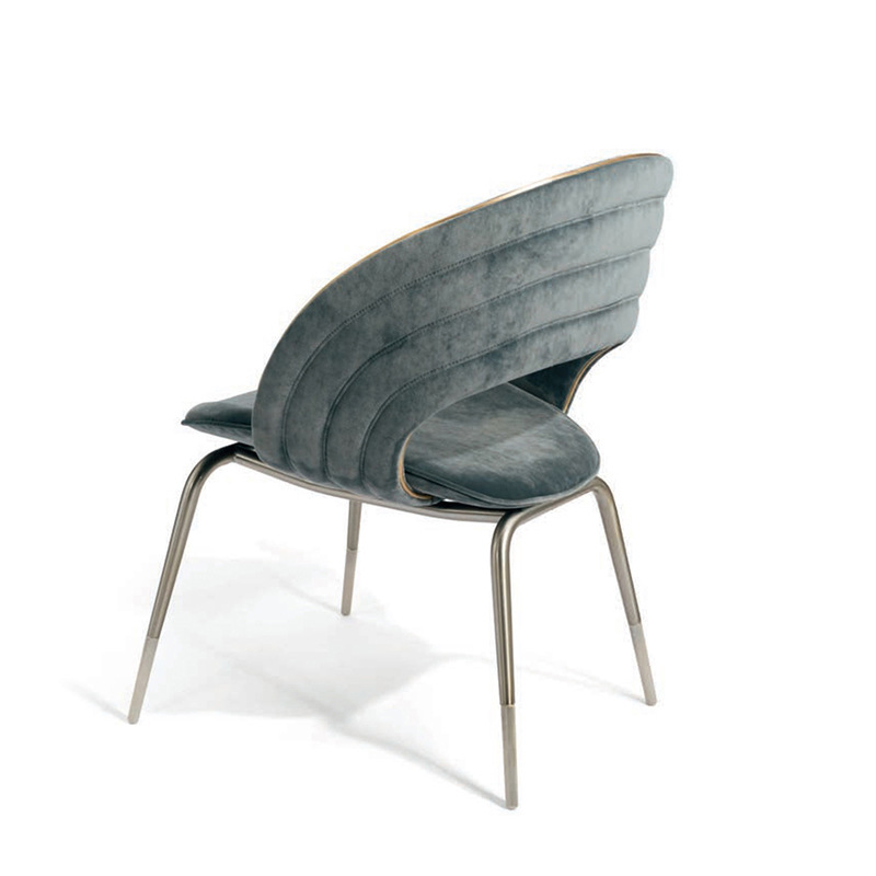 Visionnaire Modern Minimalist Creative Design High-End Restaurant Premium Metal Fabric Dining Chair Leisure Chair