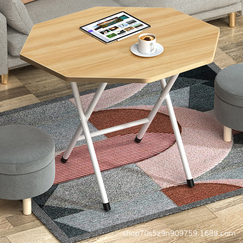 Octagonal foldable table, simple dining table, dormitory household, foldable, rental house, small table, girl's bedroom, display stall