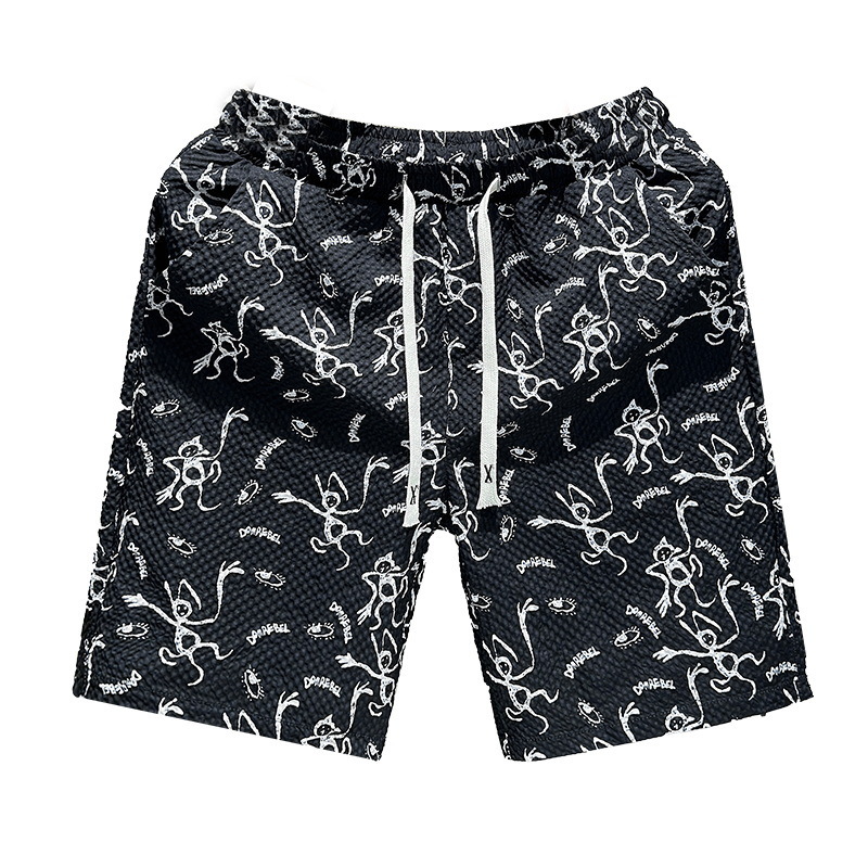 Calções de praia masculinos de verão em seda gelada, secagem rápida, estilo casual, para banho, em poliéster sem elasticidade, inspiração chinesa._voghion.com