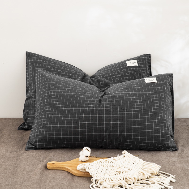 Fundas de almohada de algodón lavado de algodón puro Un par de 100 fundas de almohada de algodón Dormitorio de estudiantes Funda interior de núcleo de almohada doble individual