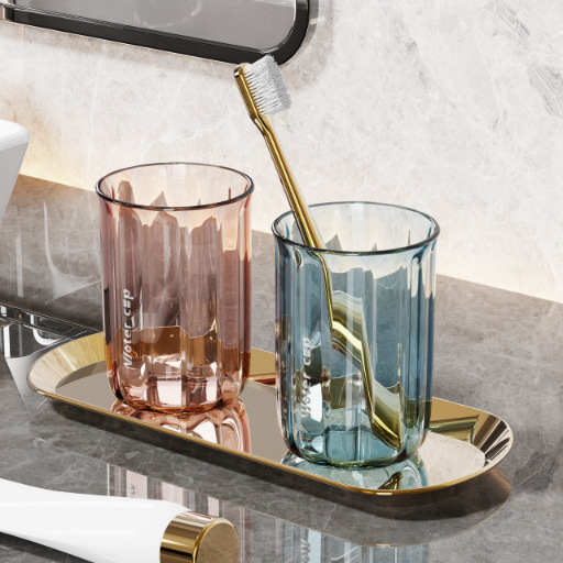 Taza de enjuague bucal Couple Taza de cepillo de dientes Taza de lavado para niños Pasta de dientes transparente Caja de almacenamiento de cepillo de dientes Taza de dientes de lujo ligero para el hogar