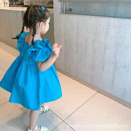 Baby girl summer clothes for children 2024 new Korean style princess skirt girls skirt children's style puff sleeve dress