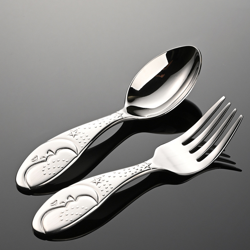Aien Xingyue 316 Stainless Steel Kidsren's Food Supplement Spoon and Fork Household Baby Moon Creative Cake Spoon Coffee Spoon