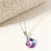 Marine necklace stainless steel, crystal heart shaped, sweater heart-shaped, European style