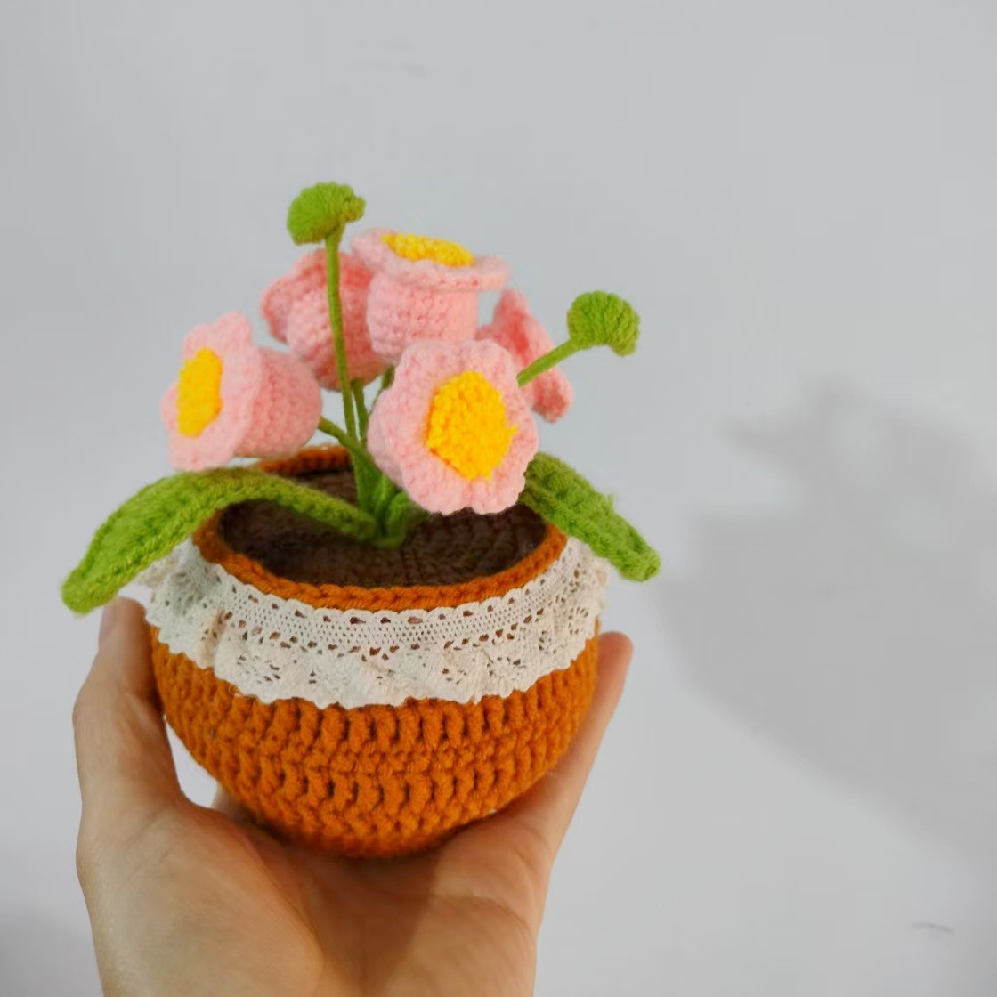 Productos acabados de lana tejida a mano flor de punto de hippopotamus imitación flor inmortal flor creativa ganchillo decoración ornamentos florales